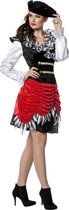 Wilbers & Wilbers - Piraat & Viking Kostuum - Spaanse Piratendame - Vrouw - rood - Maat 34 - Carnavalskleding - Verkleedkleding