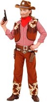 Widmann - Cowboy & Cowgirl Kostuum - Rawhide Cowboy Bruin Kind Kostuum Jongen - Bruin - Maat 158 - Carnavalskleding - Verkleedkleding