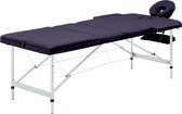 Everest Massagetafel inklapbaar 3 zones aluminum paars