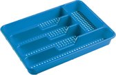 Bestekbak/bestekhouders 5-vaks blauw - 34 x 25 x 4 cm - Keuken opberg accessoires