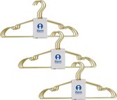 Set van 18x stuks luxe metalen kledinghangers in het goud 42 x 21 cm - Kledingkast - Kleding opbergen - Kleerhangers
