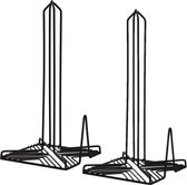 2x stuks metalen keukenrolhouders zwart vierkant 15 x 15 x 32 cm - Keukenpapier/keukenrol houders van metaal