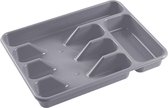 Bestekbak/bestekhouders 5-vaks grijs - 34 x 26 x 5 cm - Keuken opberg accessoires