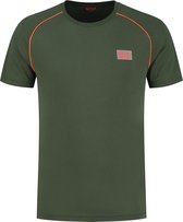 EA7 T-shirt - Mannen - donkergroen/oranje
