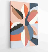 Canvas schilderij - Botanical wall art vector set. Water color boho foliage line art drawing with abstract shape. 1 -    – 1870913068 - 40-30 Vertical