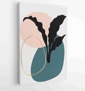Canvas schilderij - Botanical and gold abstract wall arts vector collection. 1 -    – 1876883182 - 115*75 Vertical