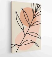 Canvas schilderij - Botanical wall art vector set. Earth tone boho foliage line art drawing with abstract shape. 4 -    – 1881805189 - 115*75 Vertical