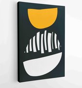 Canvas schilderij - Black and white organic shape Art brush design for wall framed prints, canvas prints, poster, home decor, cover, wallpaper. 2 -    – 1887339685 - 50*40 Vertical