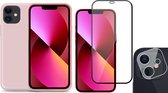 TechNow Shock Proof Backcover Hoesje geschikt voor iPhone 12 Mini - Full Screenprotector en Camera Screen Protector - Roze