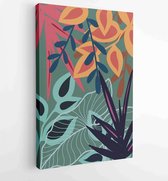 Canvas schilderij - Abstract art nature background vector. Modern shape line art wallpaper 2 -    – 1934329673 - 50*40 Vertical