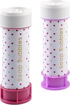 bellenblaas hartjes 60 ml kunststof roze/wit