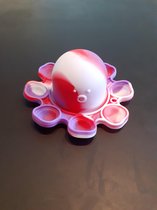 Fidget Octopus pop it, paars, Wit en Rood kleur - Reversible Octopus - Mood Octopus - fridget sleutelhanger