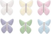 Magic Butterfly ® - Opdraai Vlinder - Magische Vlinders - Vlinder voor in een kaart - Feather Assortiment 6 stuks