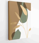 Canvas schilderij - Marble art design with abstract shape and gold pattern. Design for print, cover, wallpaper, Minimal and natural wall art. 2 -    – 1843024786 - 50*40 Vertical