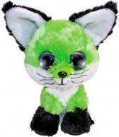 knuffel Fox Lime junior 15 cm pluche zwart/groen