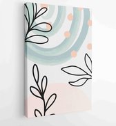 Canvas schilderij - Minimal hand drawn organic shapes floral design for wall art, prints, cover, poster, Fabric pattern. 2 -    – 1859431876 - 80*60 Vertical