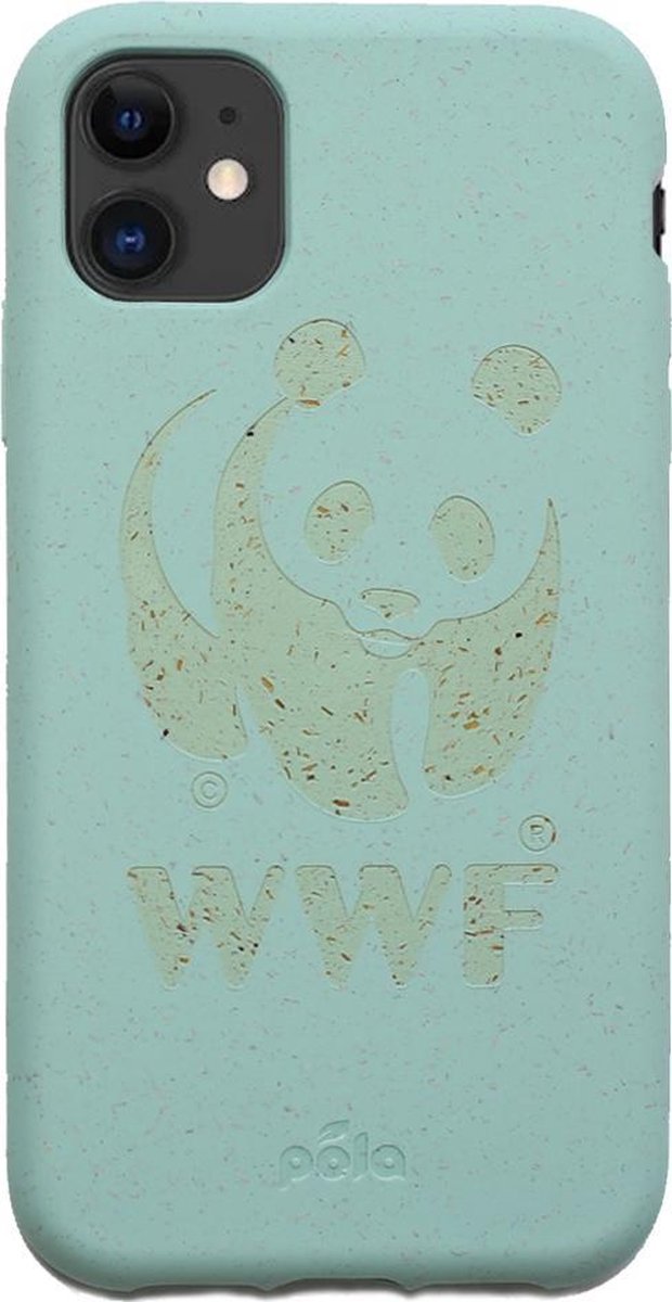 Duurzaam telefoonhoesje WWF x Pela - iPhone 11 - Turquoise