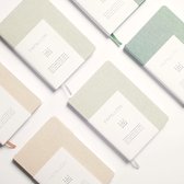 Dzukou Papillon – Bullet Journal Notebook A5 – Couverture en lin saumon – Carnet à Hardcover avec finition en lin de Luxe – Papier à pois 100 g