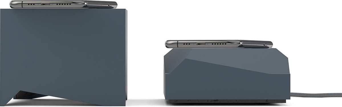 MANU qube wireless charger & power bank - blauw