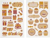 stickers verjaardag en cupcakes 4 vellen 16 x 10 cm 78 stuks
