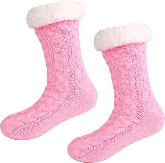 Morethansocks - Bedsokken dames - Blauw-Roze - 3-Pak - One Size
