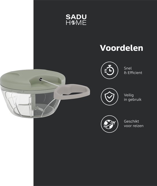 SADU Kitchen Groentesnijder met trekkoord - Uiensnijder & Uienhakker — afbeelding 3