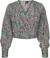 VERO MODA VMMERLE L/S SMOCK WRAP TOP BLACK Dames - maat XS