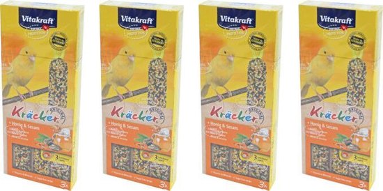 Foto: Vitakraft vogelsnack honing sesam kr cker kanarie 3in1 per 4 doosjes