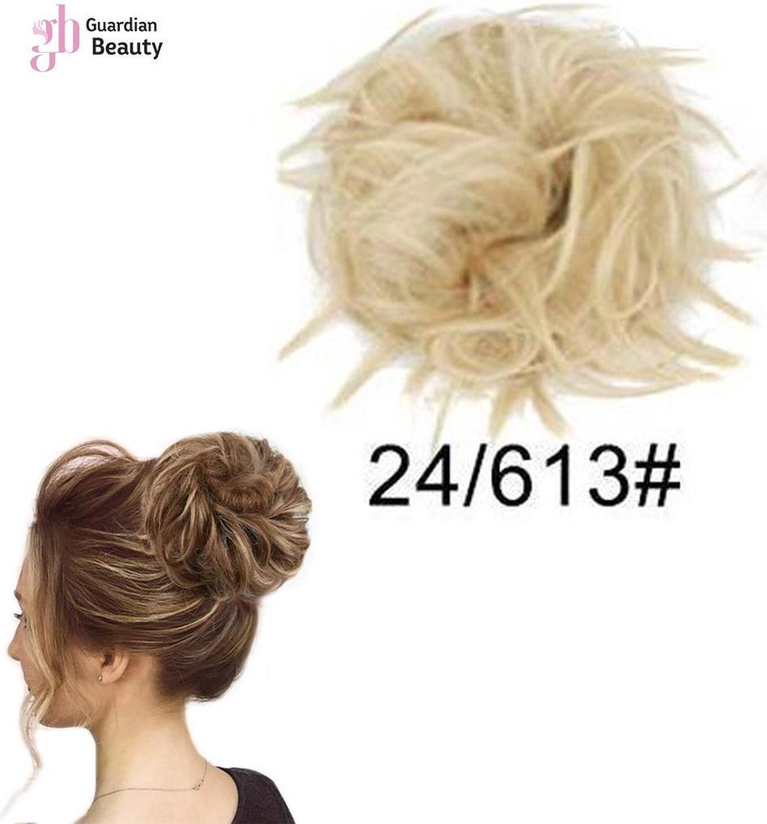 Messy Haarstuk Bun #24-613 | Haar wrap extension | Messy Bun - 40 Gram