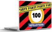 Laptop sticker - 15.6 inch - Verjaardag - 100 - Feest - 36x27,5cm - Laptopstickers - Laptop skin - Cover