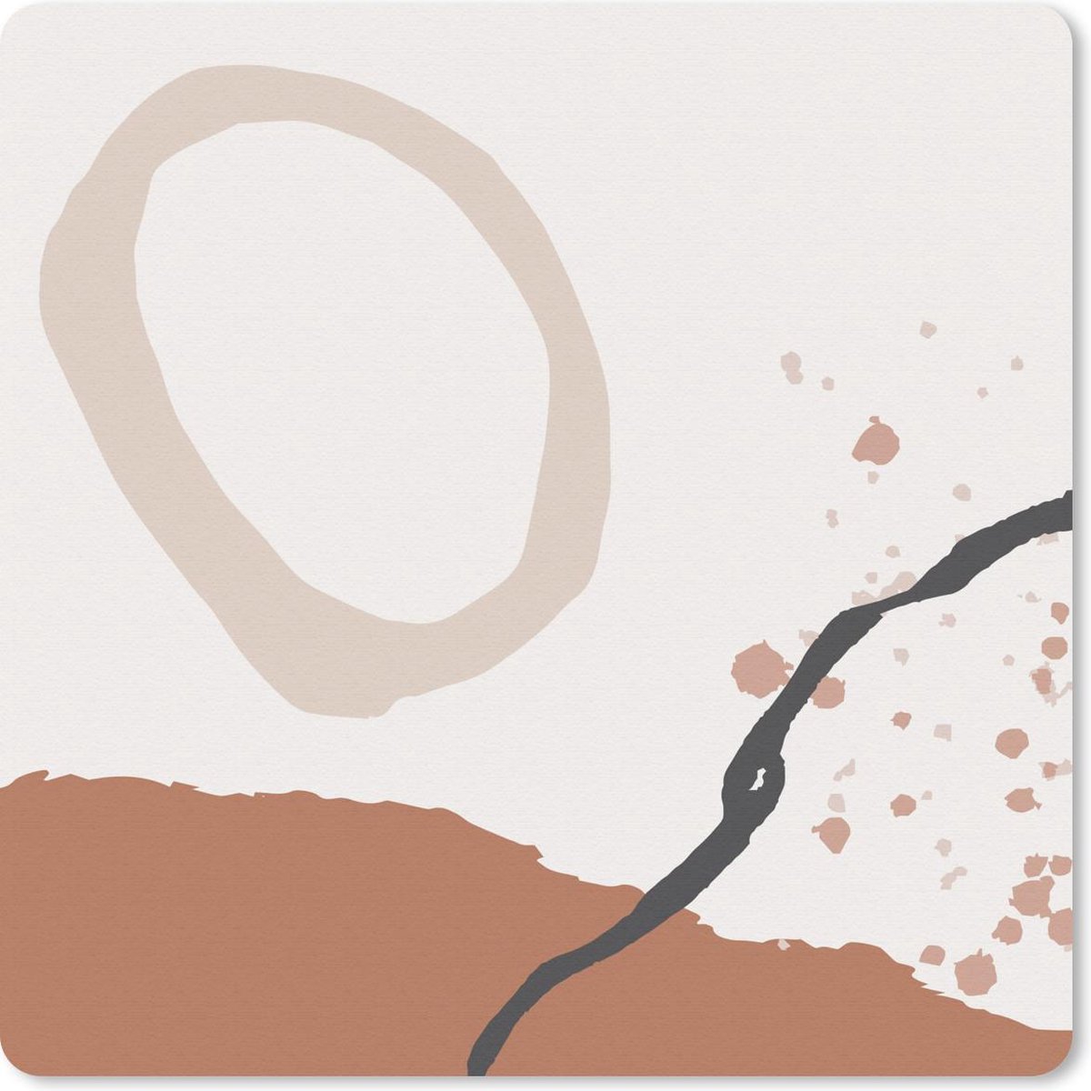 Muismat 30x30 cm - Mousepad Zomer - Abstract - Wit - Zwart - Muismatten
