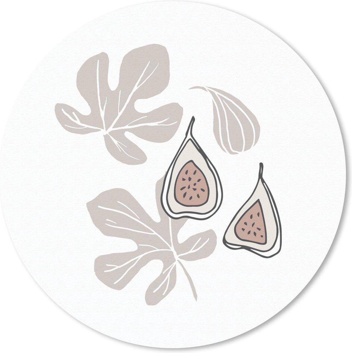 Muismat rond 30x30 cm - Mousepad Zomer - Blad - Bruin - Ronde muismatten