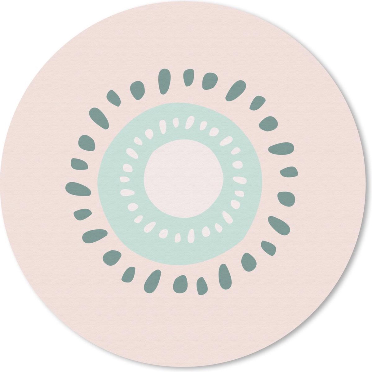 Muismat rond 30x30 cm - Mousepad Zomer - Kiwi - Roze - Ronde muismatten