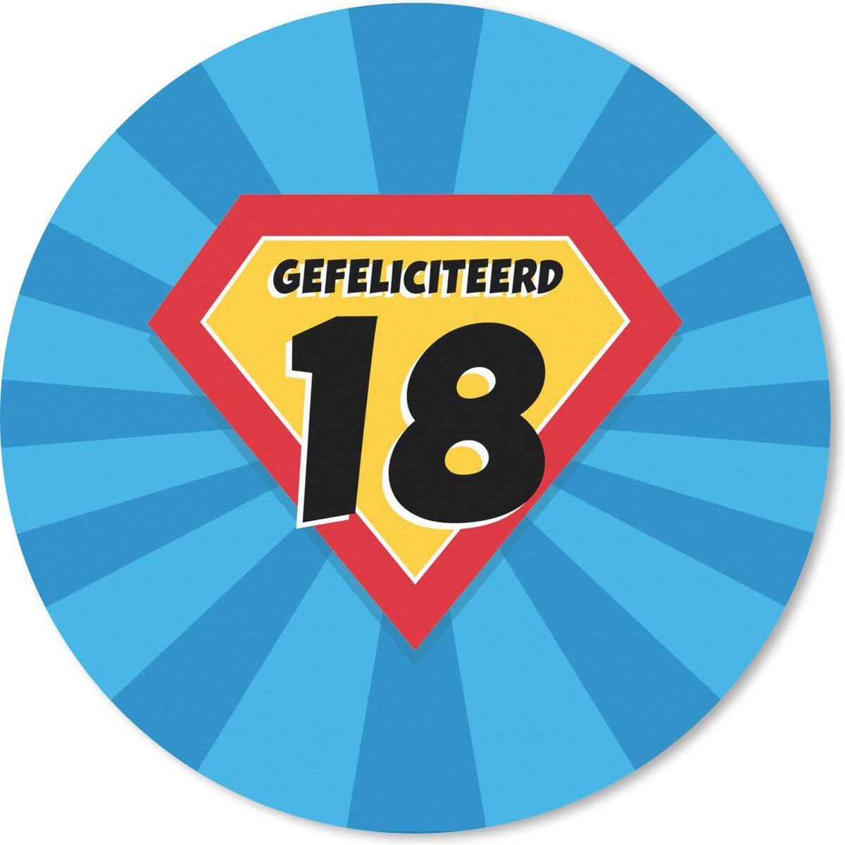 Muismat rond 20x20 cm - Mousepad Verjaardag - 18 jaar - Cape - Ronde muismatten