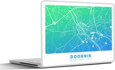 Laptop sticker - 10.1 inch - Stadskaart - België - Doornik - Blauw - 25x18cm - Laptopstickers - Laptop skin - Cover
