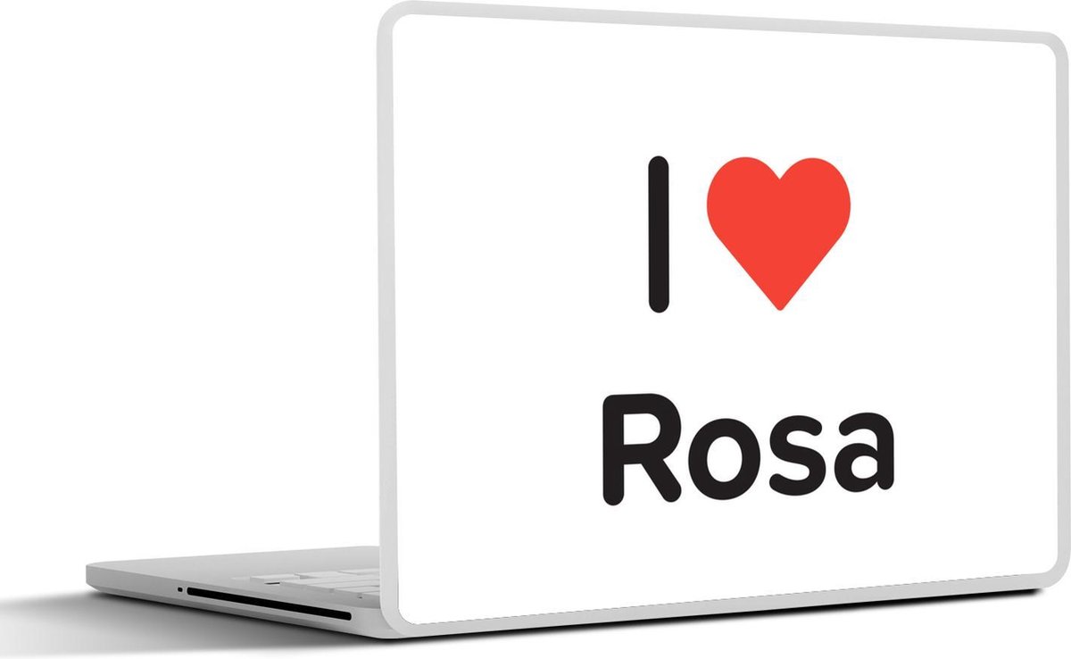 Laptop sticker - 10.1 inch - I love - Rosa - Meisje - 25x18cm - Laptopstickers - Laptop skin - Cover