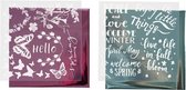 decoratiefolie en transfervel lichtblauw/roze voorjaar 15x15 cm