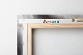 Artaza - Canvas Schilderij Drieluik - Abstracte Kunst - Wit met Zwart en Goud - 120x60 - Foto Op Canvas - Canvas Print