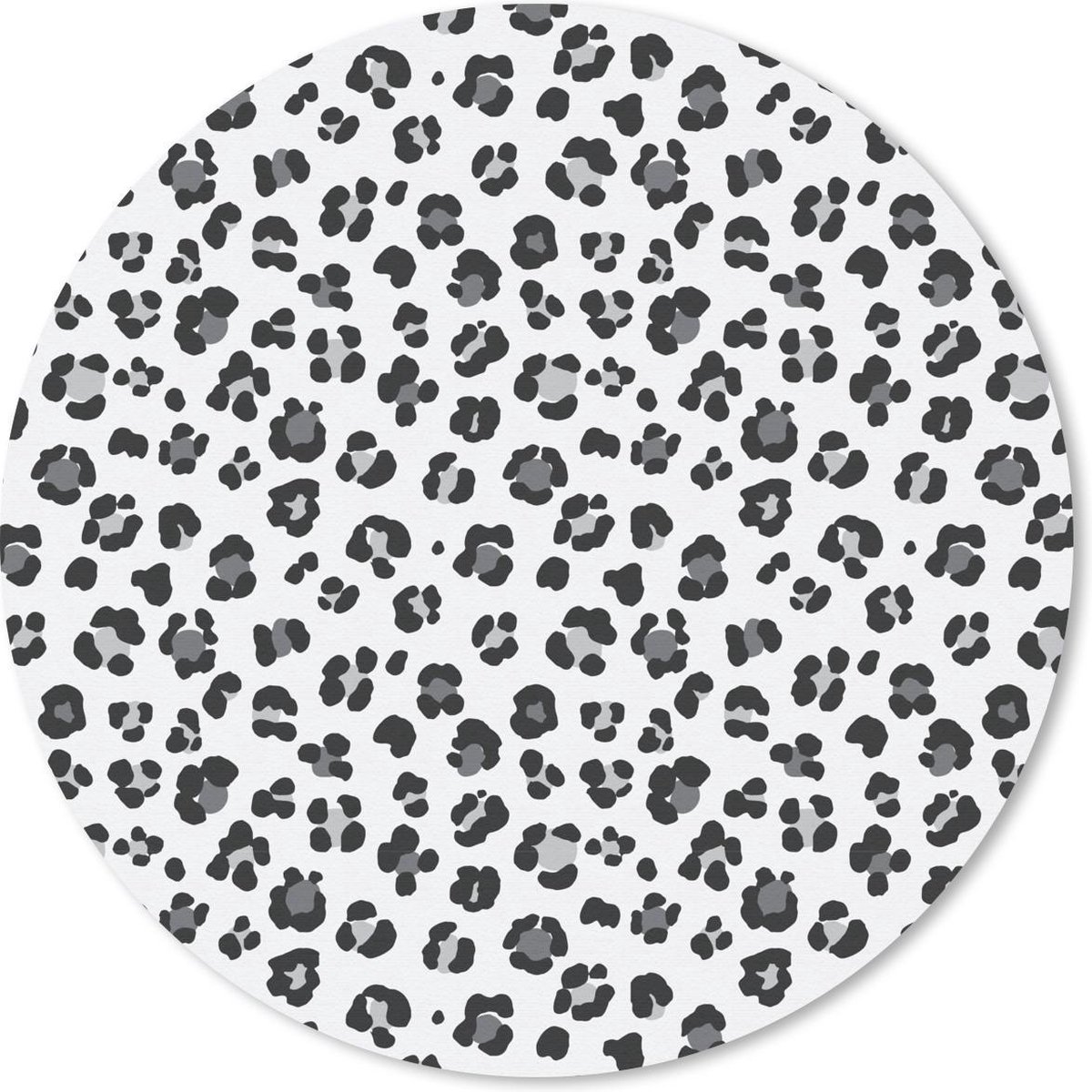 Muismat rond 40x40 cm - Mousepad Panterprint - Grijs - Vlekken - Ronde muismatten