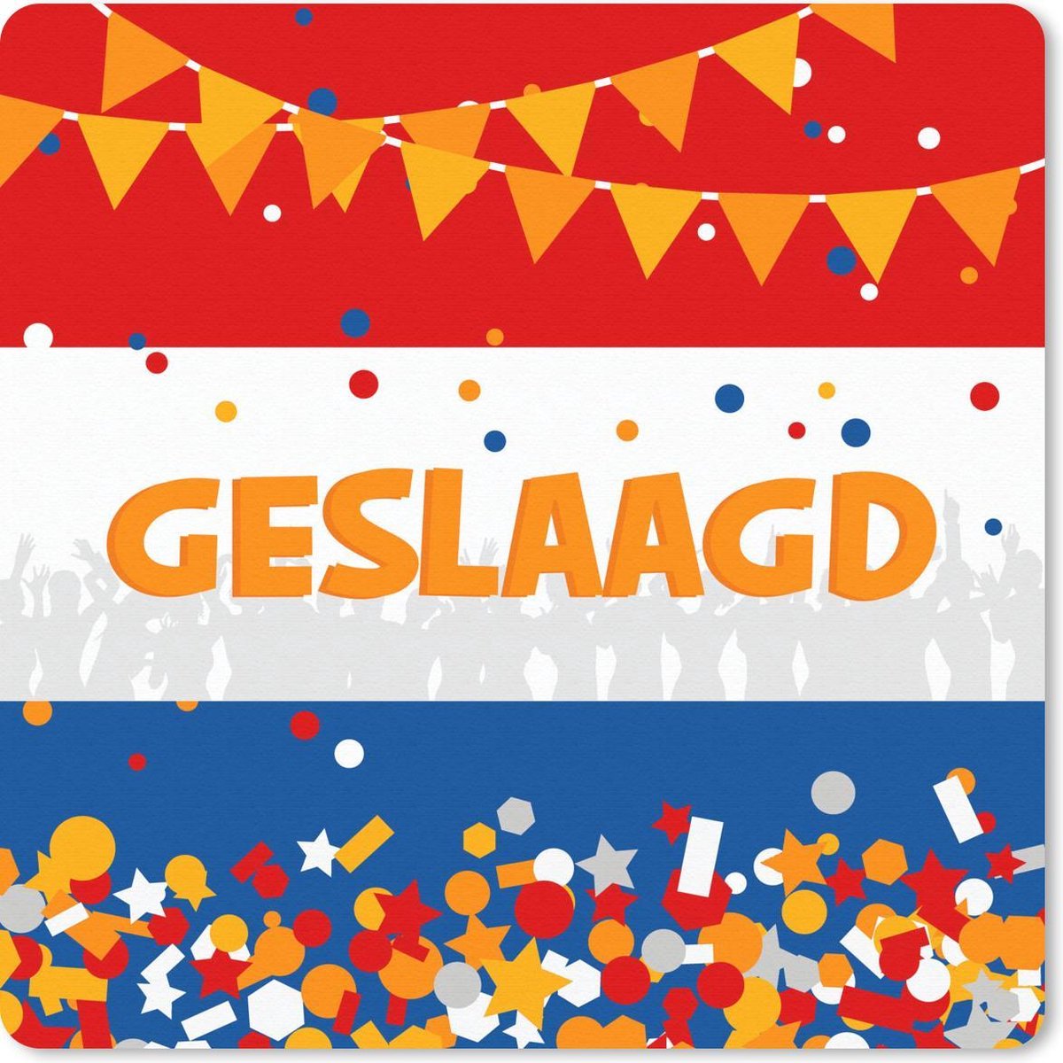 Muismat 20x20 cm - Mousepad Feest - 'Geslaagd' - Spreuken - Quotes - Muismatten
