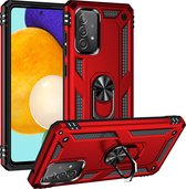 Hoesje Samsung Galaxy A52 - Rood - Met magneet en standaard - Hard case - Shockproof