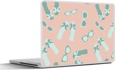 Laptop sticker - 11.6 inch - Zomer - Zonnebrillen - Slippers - Pastel - 30x21cm - Laptopstickers - Laptop skin - Cover