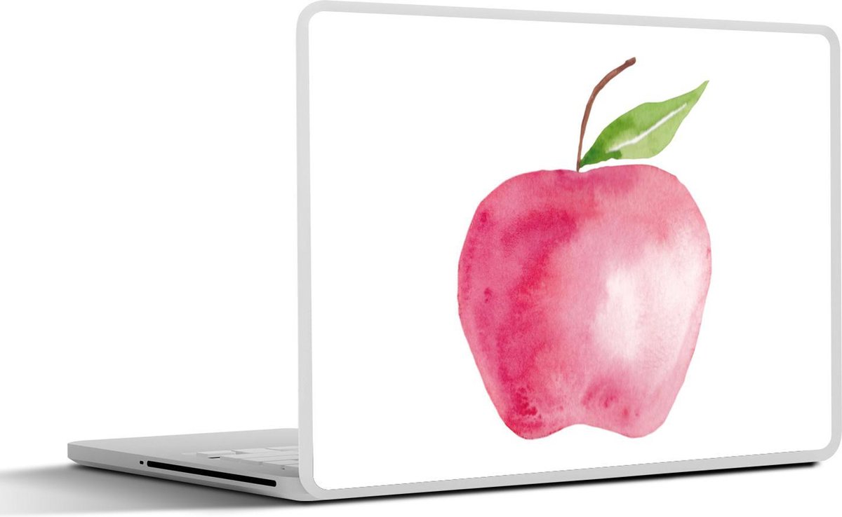 Laptop sticker - 15.6 inch - Appel - Fruit - Wit - 36x27,5cm - Laptopstickers - Laptop skin - Cover
