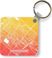 Sleutelhanger - Uitdeelcadeautjes - Stadskaart - Hoofddorp - Nederland - Oranje - Plastic