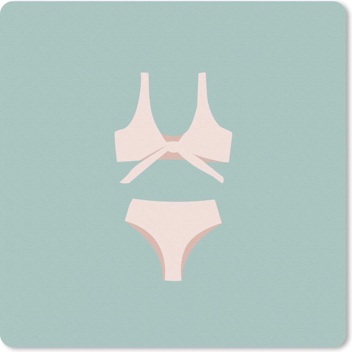 Muismat 20x20 cm - Mousepad Zomer - Bikini - Pastel - Muismatten