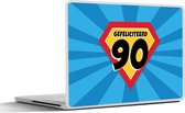 Laptop sticker - 15.6 inch - Jubileum - 90 jaar - Geschenk - 36x27,5cm - Laptopstickers - Laptop skin - Cover