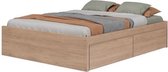 SMART Volwassen bed 140x190 4 laden - Eiken decor - L 87.6 x D 66.4 x H 17 cm