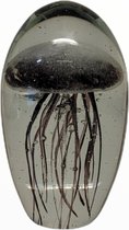 Kwal in glas - Jelly fish - Ca. 15 x 8 cm - Decoratie - Aubergine