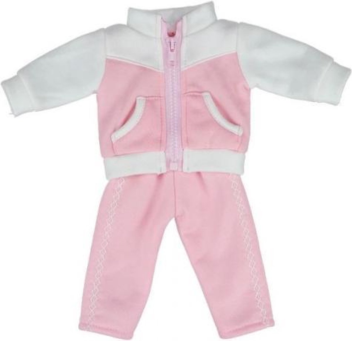 Afbeelding van product Gerardo's toys  babypoppenkleding 43 cm roze/wit