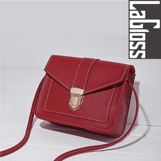 Lagloss Fashion Bag Tas Mode Rood - Sling Tasje - Type Lil Bag - Pop SchouderTas - Straatmode - 17.5x13.5x6 cm